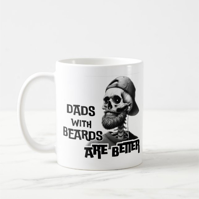 Caneca De Café Pais com barbas são melhores Pais esqueletos engra (Esquerda)