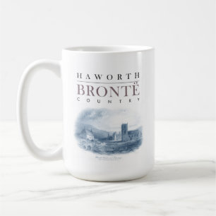 Caneca De Café País de Bronte com Igreja Haworth e Parsonage