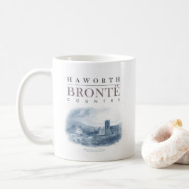 Caneca De Café País de Bronte com Igreja Haworth e Parsonage