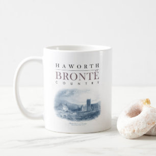 Caneca De Café País de Bronte com Igreja Haworth e Parsonage