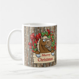 Caneca De Café País do Natal Ocidental Barnwood E Neve