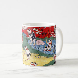 Caneca De Café País dos Gatos Japoneses, Utagawa Kunitoshi
