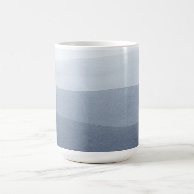Caneca De Café Paisagem Abstrato do Tranquil Blue-Grays (Centro)