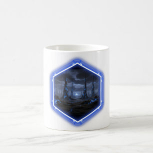 Caneca De Café Paisagem Alienigena Azul Com Mandelbrot -