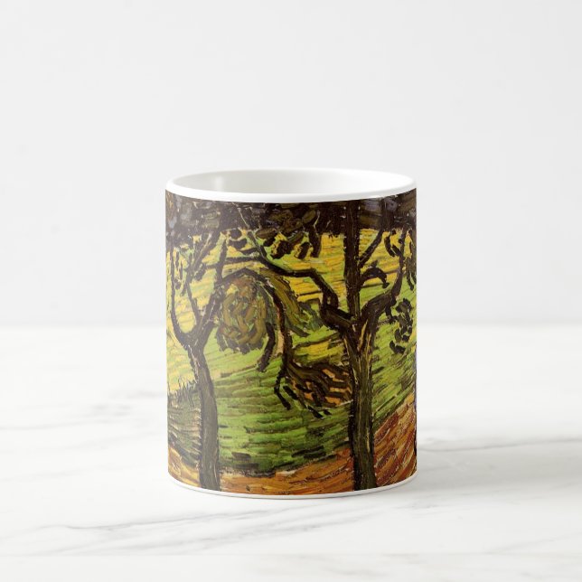 Caneca De Café Paisagem, Árvores e Figuras por Vincent van Gogh (Centro)