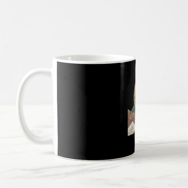Caneca De Café Paisagem boho montanhas geométrico sol abstrato (Esquerda)