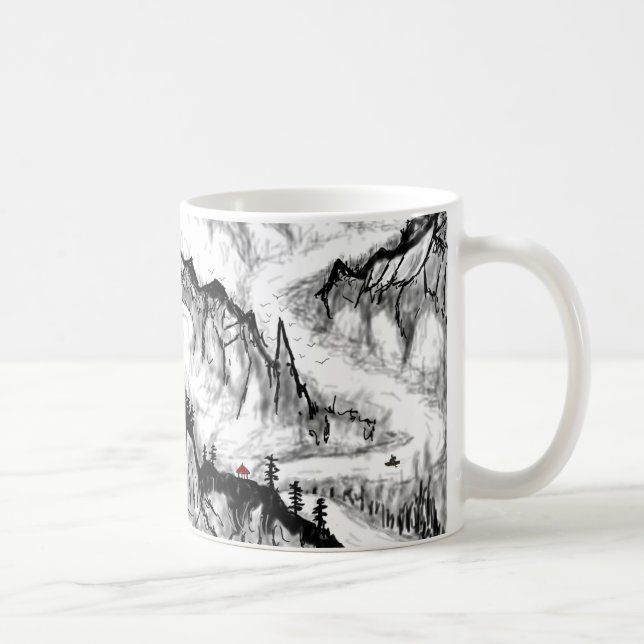 Caneca De Café paisagem chinesa (Direita)