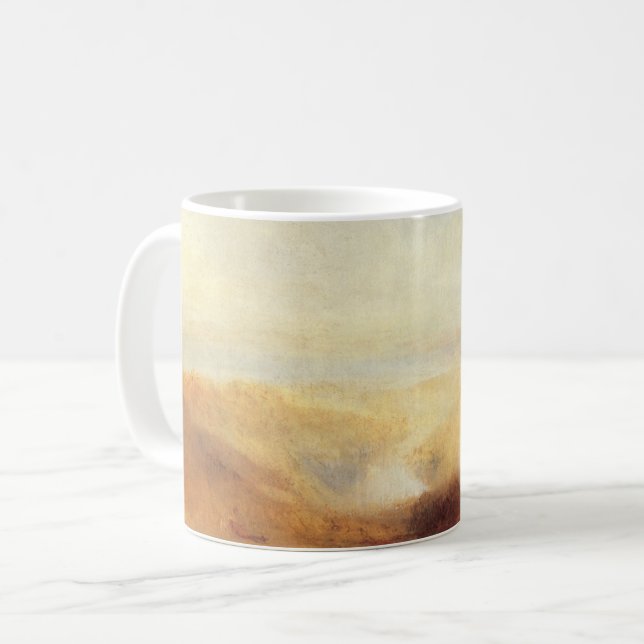 Caneca De Café Paisagem com Baía de Rio Distante por Joseph Turne (Frente Esquerda)