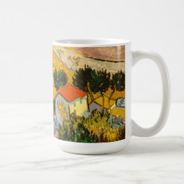 Caneca De Café Paisagem com House e Ploughma Vincent van Gogh