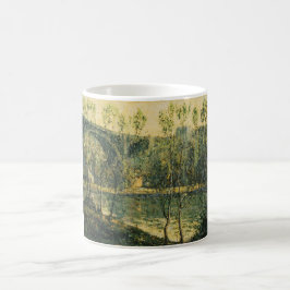 Caneca De Café Paisagem com Rio e Ponte: Primavera Morning
