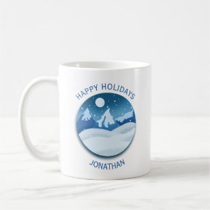 Caneca De Café Paisagem Congelada Pacífica Personalizada