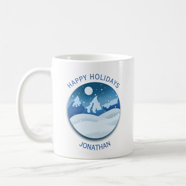 Caneca De Café Paisagem Congelada Pacífica Personalizada (Esquerda)