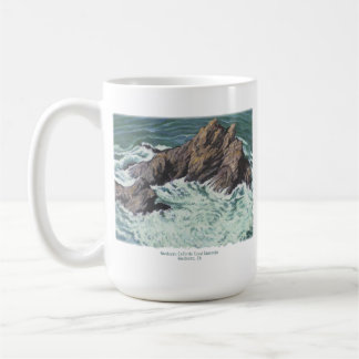 Caneca De Café Paisagem costeira da Califórnia em Mendocino; impr