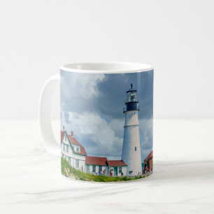 Caneca De Café Paisagem costeira do farol da Nova Inglaterra  