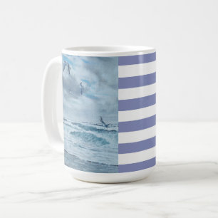Caneca De Café Paisagem costeira do Pacífico/praia/gaivotas/ondas