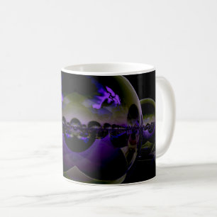 Caneca De Café Paisagem de Alienígena Surreal - Luz Roxa Estranha
