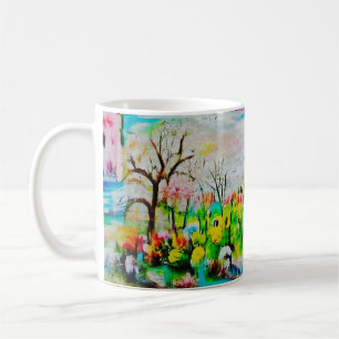 Caneca De Café Paisagem de Aquarela 2