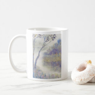 Caneca De Café Paisagem de Aquarela Pacífica