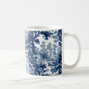 Caneca De Café Paisagem de Cottage Vintage Paisagem Toile - Azul 