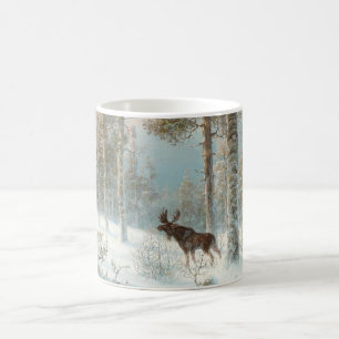 Caneca De Café Paisagem de inverno com Moose