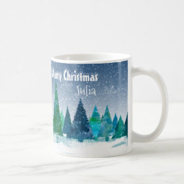 Caneca De Café Paisagem de Neve Mágica de Serene Whimsical