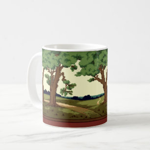 Caneca De Café Paisagem De Oak De Estilo De Artes E Artesanatos V