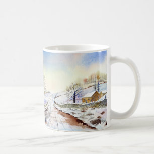 Caneca De Café Paisagem de Paisagem de Cores Aquáticas da Faixa 