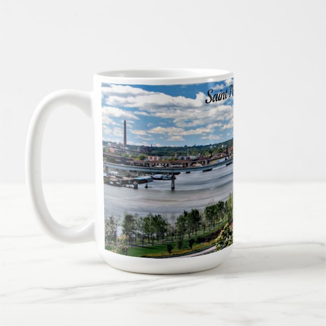 Caneca De Café Paisagem de Saint Paul, Minnesota (Esquerda)
