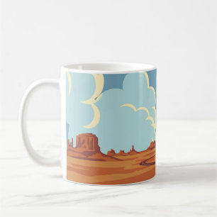 Caneca De Café Paisagem de Verão com uma estrada enrolada vazia