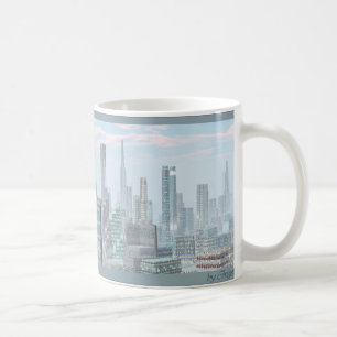 Caneca De Café Paisagem digital do Planeta Tranus Sci Fi Mug
