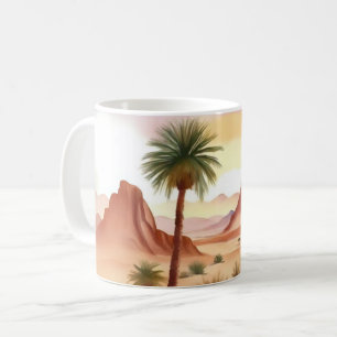 Caneca De Café Paisagem do Deserto com Palmas de Data