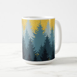 Caneca De Café Paisagem do Ouro das Árvores Florestais