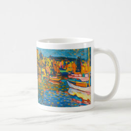 Caneca De Café Paisagem do outono com os barcos por Wassily