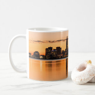 Caneca De Café Paisagem do rio Cleveland City Ohio