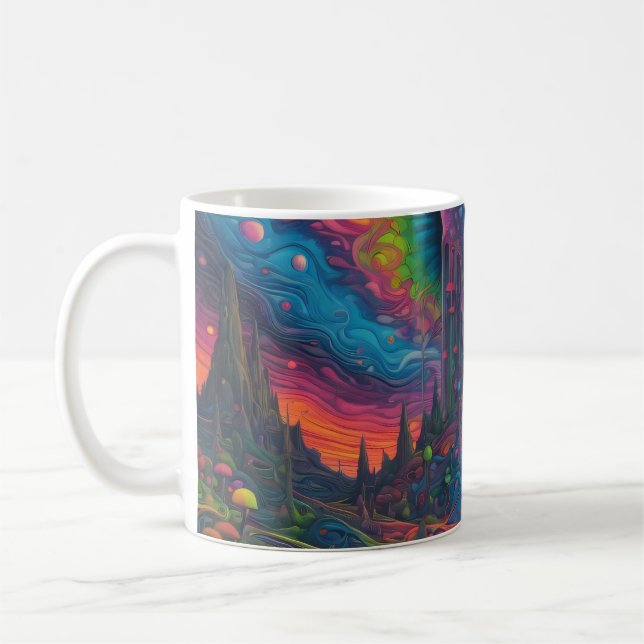 Caneca De Café Paisagem do Sonho Psicodélico (Esquerda)