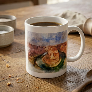 Caneca De Café Paisagem em Aquarela de Horseshoe Bend no Grand Ca