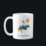 Caneca De Café Paisagem Geométrica Moderna Personalizada<br><div class="desc">Geométrico Surreal Forest Nature Art Personalizado</div>