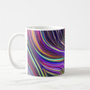 Caneca De Café Paisagem Marinha Abstrata Ondas Fragmentadas 24