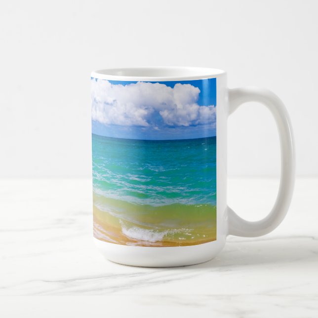 Caneca De Café Paisagem marinha ao longo da Baía de Hanalei (Direita)