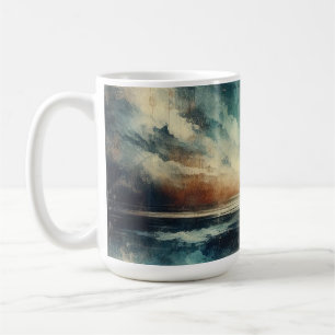 Caneca De Café Paisagem Marítima Tempestuosa Azul Fotografia Anti