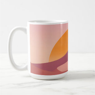 Caneca De Café Paisagem Minimalista do Deserto Pôr do Sol Lua