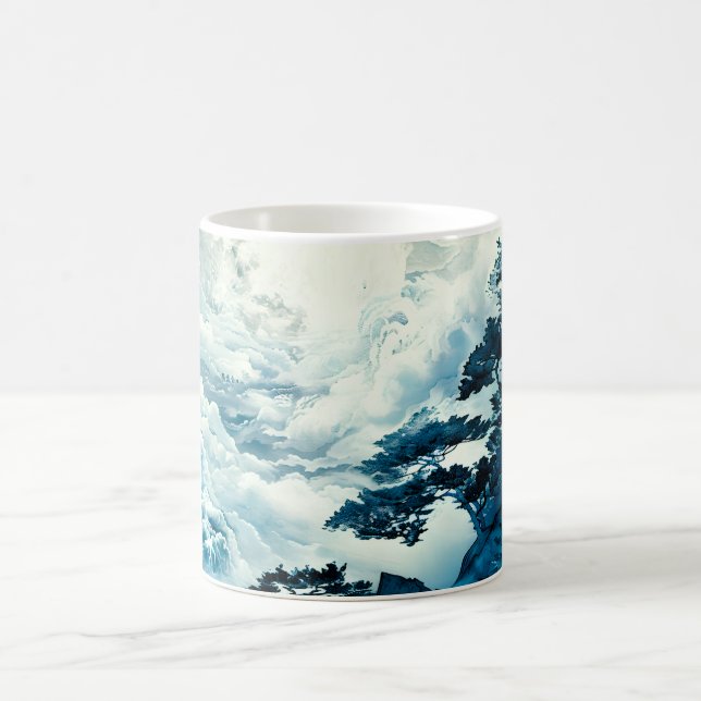 Caneca De Café Paisagem Mística da Montanha ao Luar (Centro)