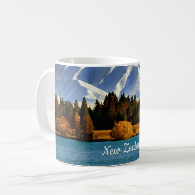 Caneca De Café Paisagem montanhosa da Nova Zelândia (Frente Esquerda)