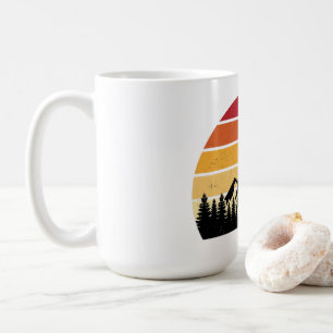 Caneca De Café Paisagem Montanhosa do Pôr do Sol Retrô Natureza