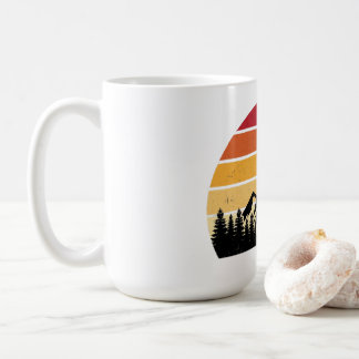 Caneca De Café Paisagem Montanhosa do Pôr do Sol Retrô | Natureza