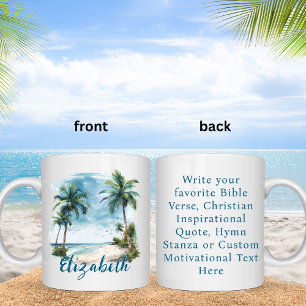 Caneca De Café Paisagem Personalizada de Bíblia Versa da Praia