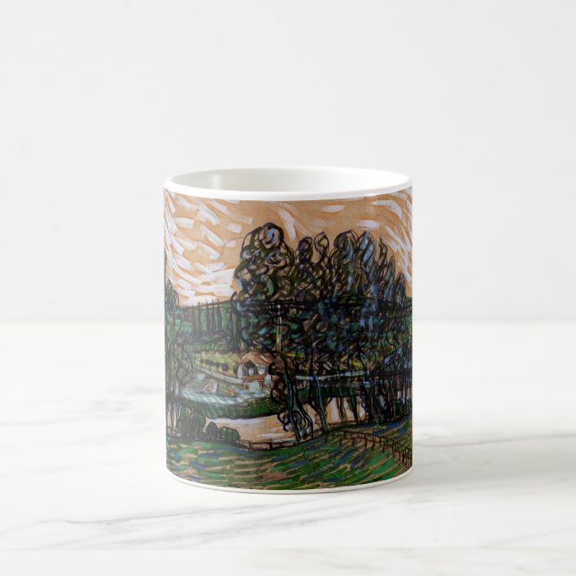 Caneca De Café Paisagem, Ponte em Oise por Vincent van Gogh (Centro)