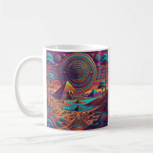 Caneca De Café Paisagem Psicodélica Egípcia (Esquerda)