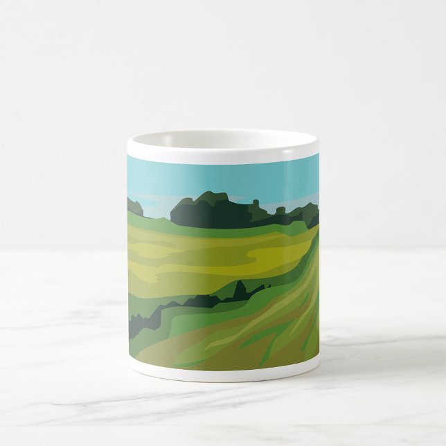 Caneca De Café Paisagem Rural Verde (Criador carregado)