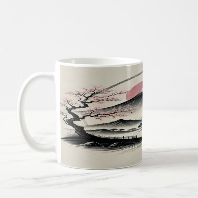 Caneca De Café Paisagem Serene Japonês (Esquerda)